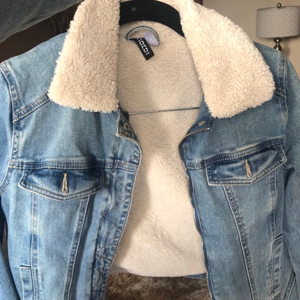 H&M Denim Shearling Jacket
